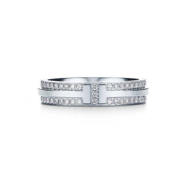 18K T Narrow Pav¨¦ Diamond Ring