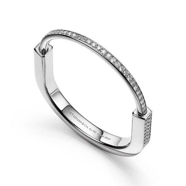 18K T Lock Bangle Full Pav¨¦ Diamonds Bracelet