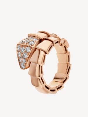 18K BV Serpenti Viper Head Diamond Ring