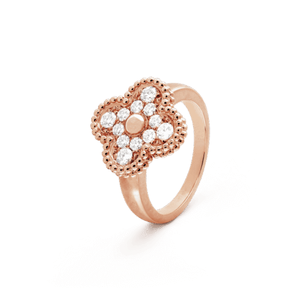 18K Vintage Alhambra Diamonds Ring