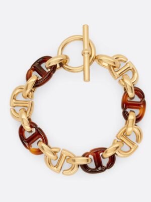18K CD Navy Resin Bracelet