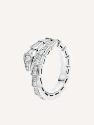 18K BV Serpenti Viper Pave Diamond Ring