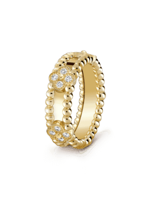 18K Yellow Gold Perl¨¦e Clovers Ring