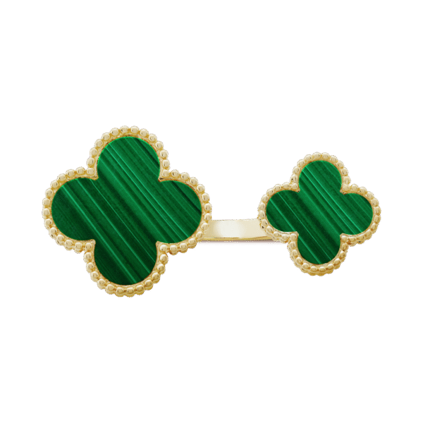 18K Magic Alhambra Malachite Clover Ring