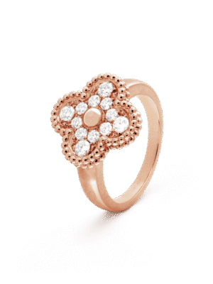 18K Vintage Alhambra Diamonds Ring