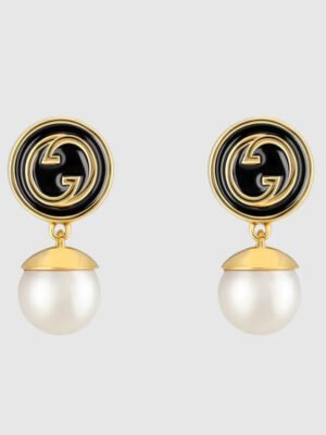 18K Double G Blondie Pendant Earrings