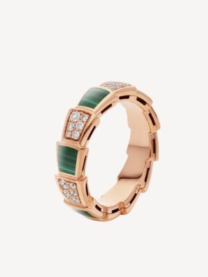 18K BV Serpenti Viper Malachite Ring