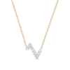 18K Louis Volt Upside Down Pendant Necklace