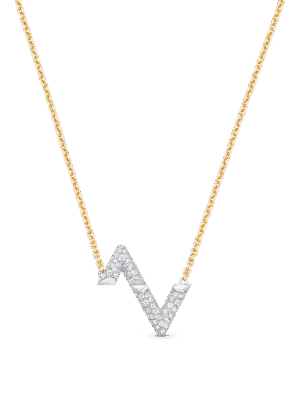 18K Louis Volt Upside Down Pendant Necklace