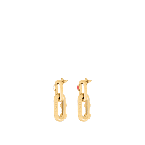 18k Louis x YK LV Edge Painted Dots Earrings