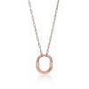 18K T Lock Pendant Pav¨¦ Diamonds Necklace