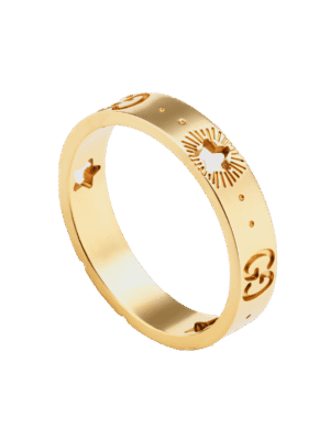 18K Double G Icon Yellow Gold Ring