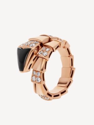 18K BV Serpenti Viper Black Ring