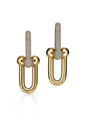 18K T HardWear Large Link Diamonds Earrings
