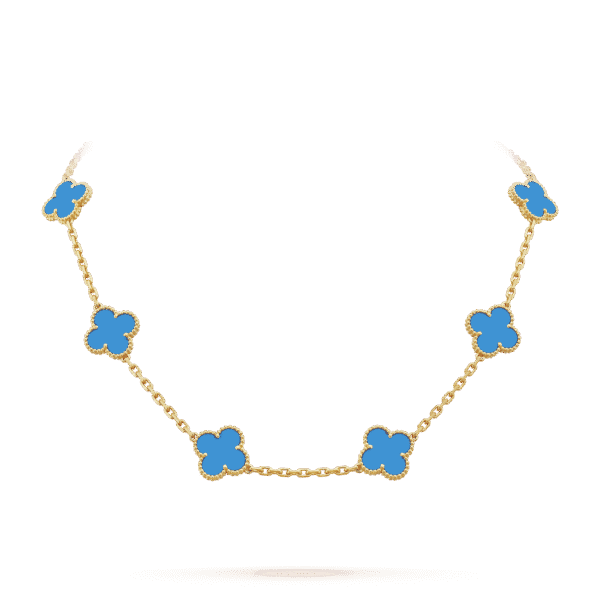 18K Vintage Alhambra Agate 10 Motifs Necklace