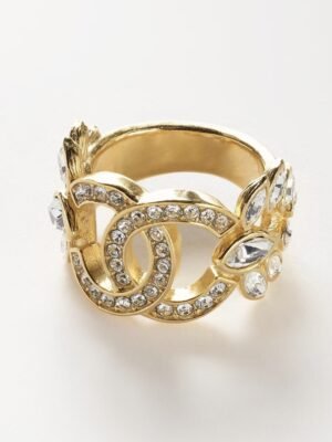 18K CC Flower Crystals Ring