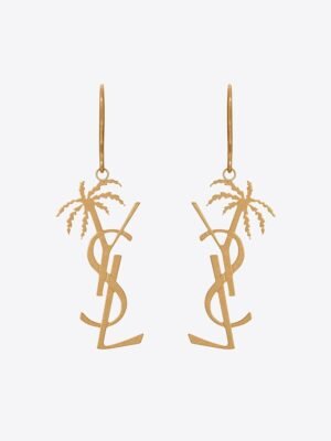 18K Saint Monogram Palmier Statement Earrings