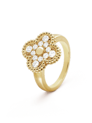 18K Vintage Alhambra Diamonds Ring