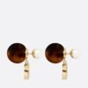 18K CD Tribales Brown Resin Pearls Earrings