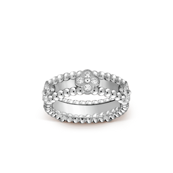 18K White Gold Perl¨¦e Clovers Ring