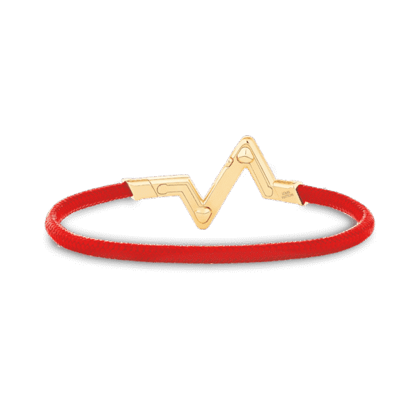18K Louis Volt Upside Down Play Red Bracelet