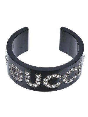 Double G Crystal Black & White Cuff Bracelet