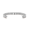 18K White Gold Perl¨¦e Diamonds Three Rows Bracelet