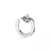 18K T T1 Open Hoop White Gold Earrings