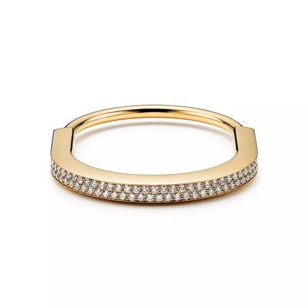 18K T Lock Bangle Full Pav¨¦ Diamonds Bracelet