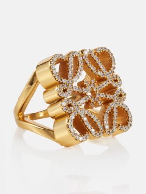 18K Anagram Crystals Ring