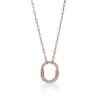 18K T Lock Pendant Pav¨¦ Diamonds Necklace