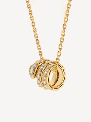 18K BV Serpenti Viper Pave Diamonds Necklace
