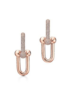 18K T HardWear Large Link Diamonds Earrings