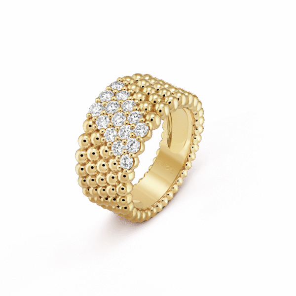 18K Perl¨¦e Diamonds Five Rows Ring
