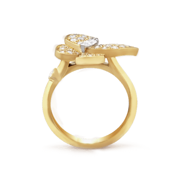 18K Two Butterfly Ring