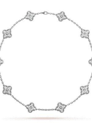 18K Vintage Alhambra Diamonds 10 Motifs Necklace