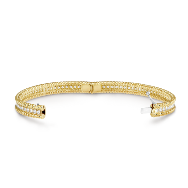 18K Yellow Gold Perl¨¦e Diamonds One Row Bracelet