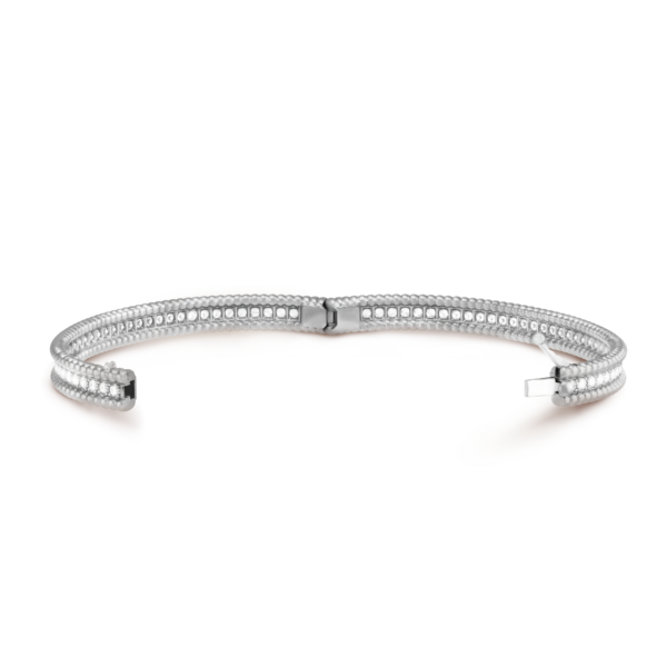 18K White Gold Perl¨¦e Diamonds One Row Bracelet