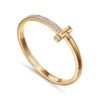 18K T1 Wide Diamond Hinged Bracelet