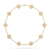 18K Vintage Alhambra Diamonds 10 Motifs Necklace