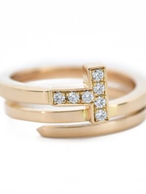 18K T Diamond Square Ring