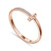 18K T1 Wide Diamond Hinged Bracelet