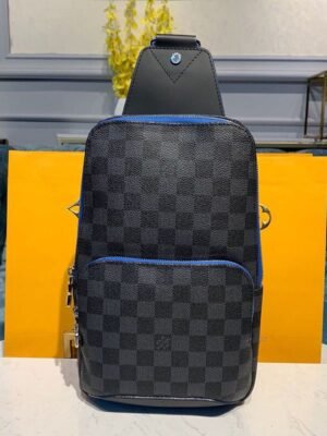 LV Avenue Sling Bag Damier Graphite Canvas Blue For Men, Bags, Crossbody Bags 12.2in/31cm LV N40008