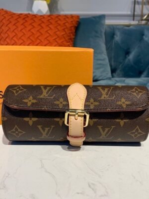 LV 3 Watch Case Monogram Canvas For Women, Travel Bags 7.9in/20cm LV  M47530