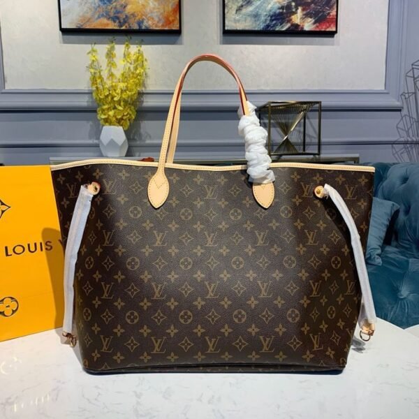 LV Neverfull GM Tote Bag Monogram Canvas Yellow For Women, Women Handbags, Shoulder Bags 15.7in/39cm LV M40992