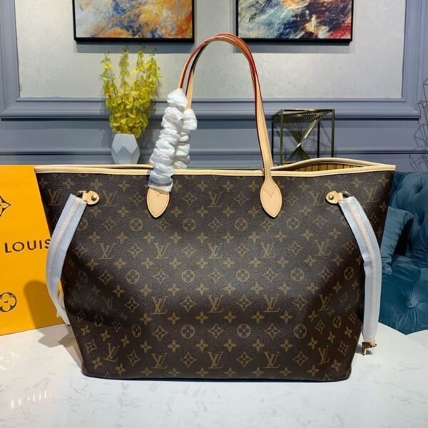 LV Neverfull GM Tote Bag Monogram Canvas Yellow For Women, Women Handbags, Shoulder Bags 15.7in/39cm LV M40992