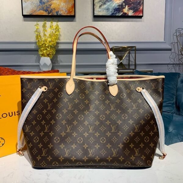 LV Neverfull GM Tote Bag Monogram Canvas Red For Women, Women¡¯s Handbags, Shoulder Bags 15.7in/40cm LV M41181