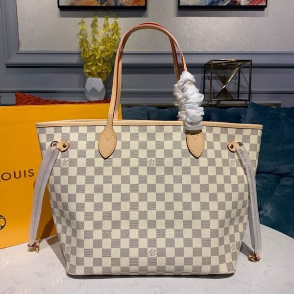 LV Neverfull MM Tote Bag Damier Azur Canvas For Women, Women¡¯s Handbags, Shoulder Bags 12.2in/31cm LV N41361
