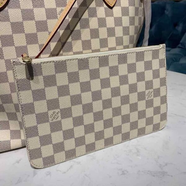 LV Neverfull MM Tote Bag Damier Azur Canvas For Women, Women¡¯s Handbags, Shoulder Bags 12.2in/31cm LV N41361