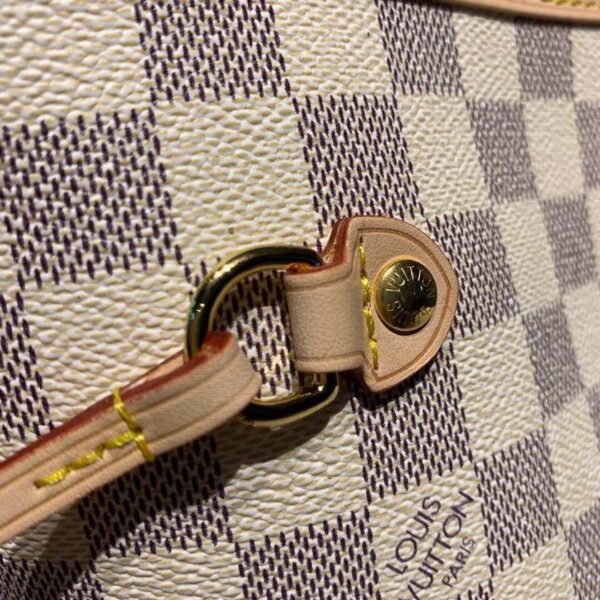 LV Neverfull MM Tote Bag Damier Azur Canvas For Women, Women¡¯s Handbags, Shoulder Bags 12.2in/31cm LV N41361